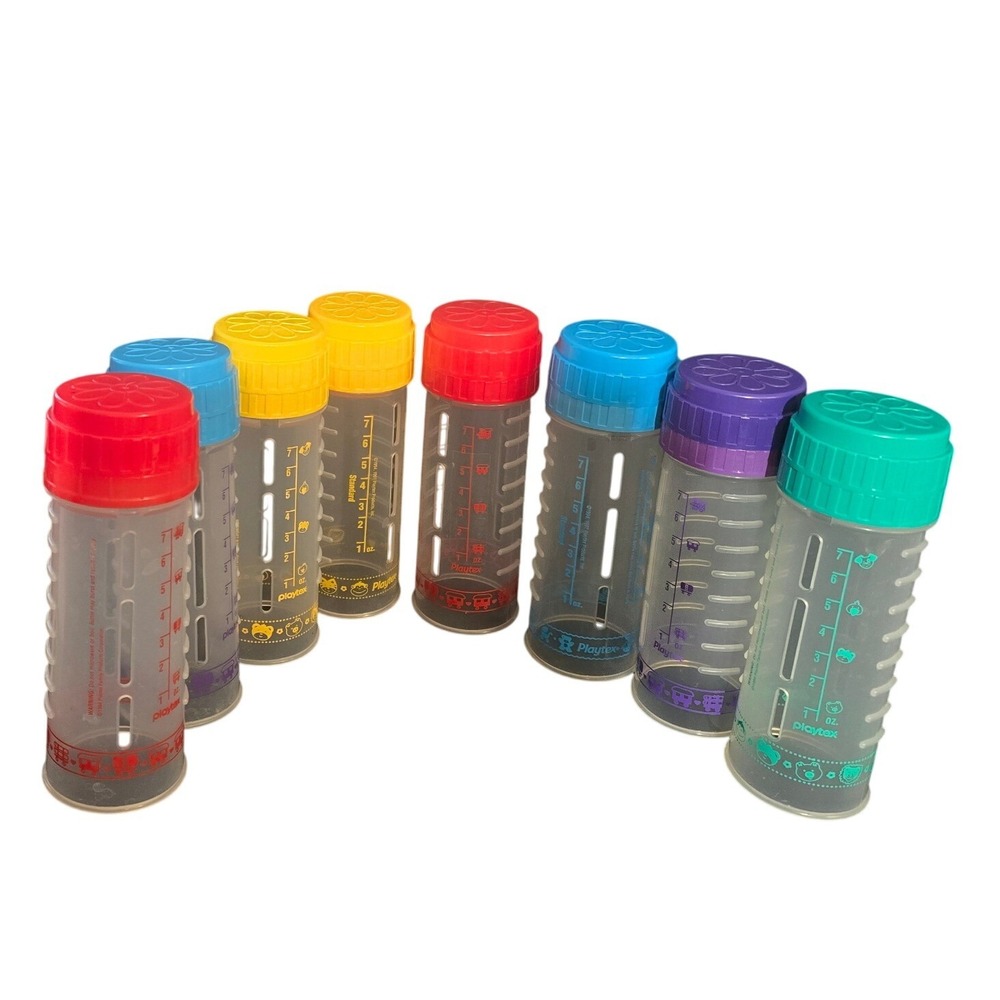 Vintage Playtex Drop-Ins Baby Bottle Holders Lot of 8 Mixed Colors 1994 1997